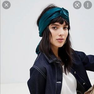 ASOS twist block head scarf in emerald green